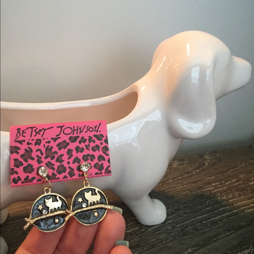 Betsey Johnson Space Kitty Earrings